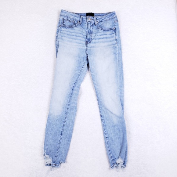 Buckle Black Womens Ankle Skinny Jeans Fit No 35 Blue Distressed Size 29x27 - Picture 1 of 10